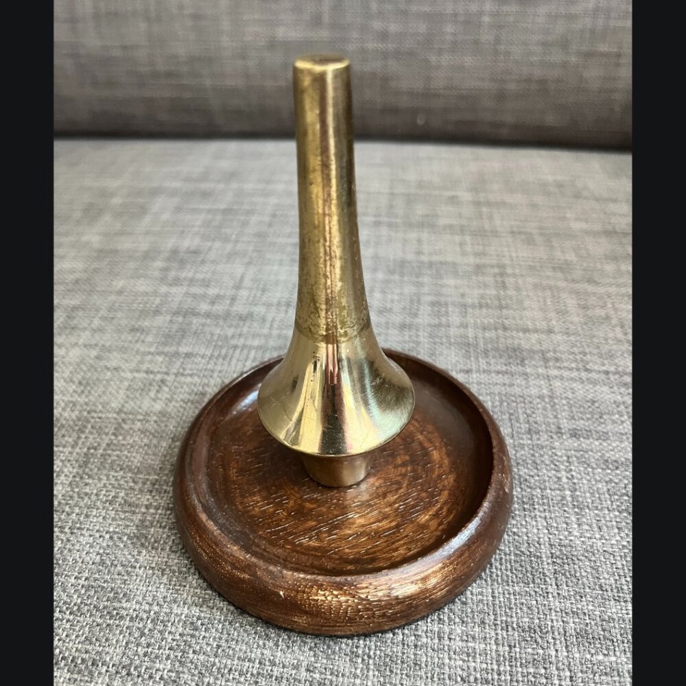 West Elm ​"Mid Century​" Wood + Brass Ring Holder